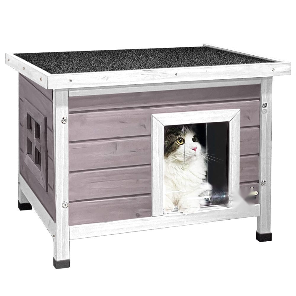 Maison en bois pour chat - niche interieure exterieure toit etanche