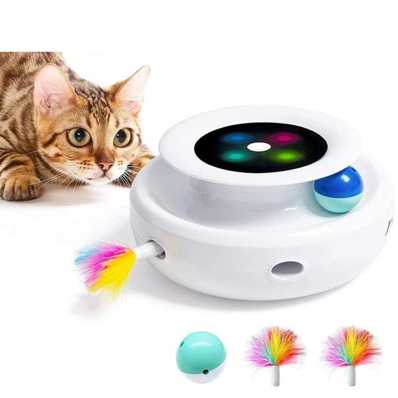 Jouet automatique Rojeco - balle interactive plume pour chat et chien
