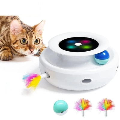 Jouet automatique Rojeco - balle interactive plume pour chat et chien