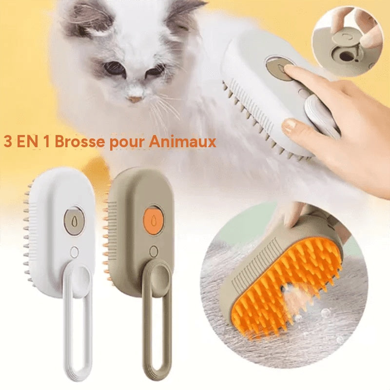 Brosse de massage a spray pour chien et chat