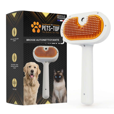 Brosse autonettoyante pour chat et petit chien