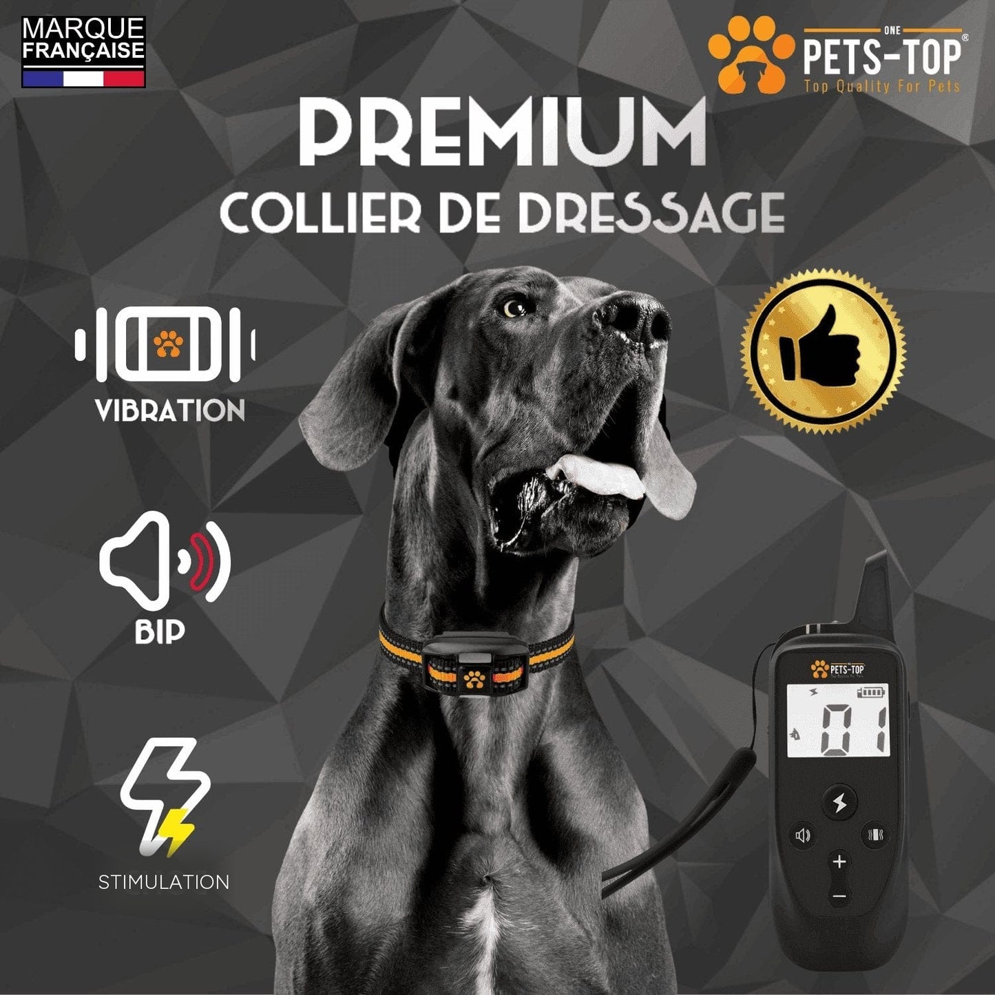 Collier de dressage premium - Vibration, Bip, Stimulation