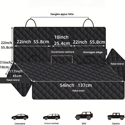 Housse de siège auto pour chien - protection siège arrière universelle