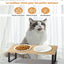Bol surélevé incliné 15 pour chat et chien - support bambou, bol céramique