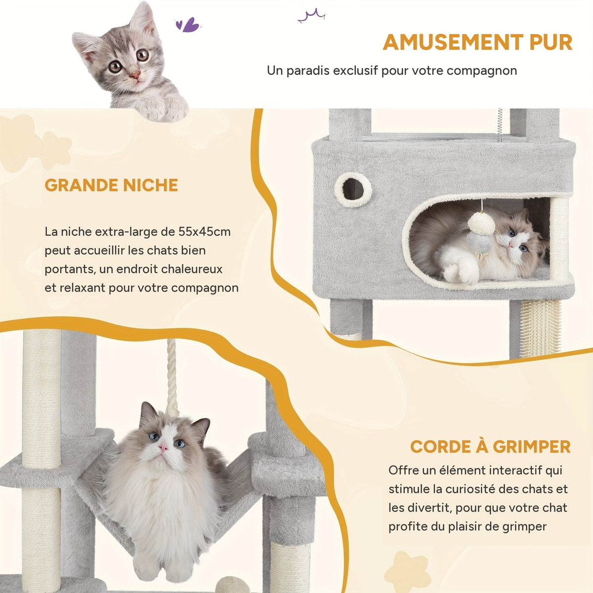 Arbre a chat XXL 7 poteaux - infographie 1