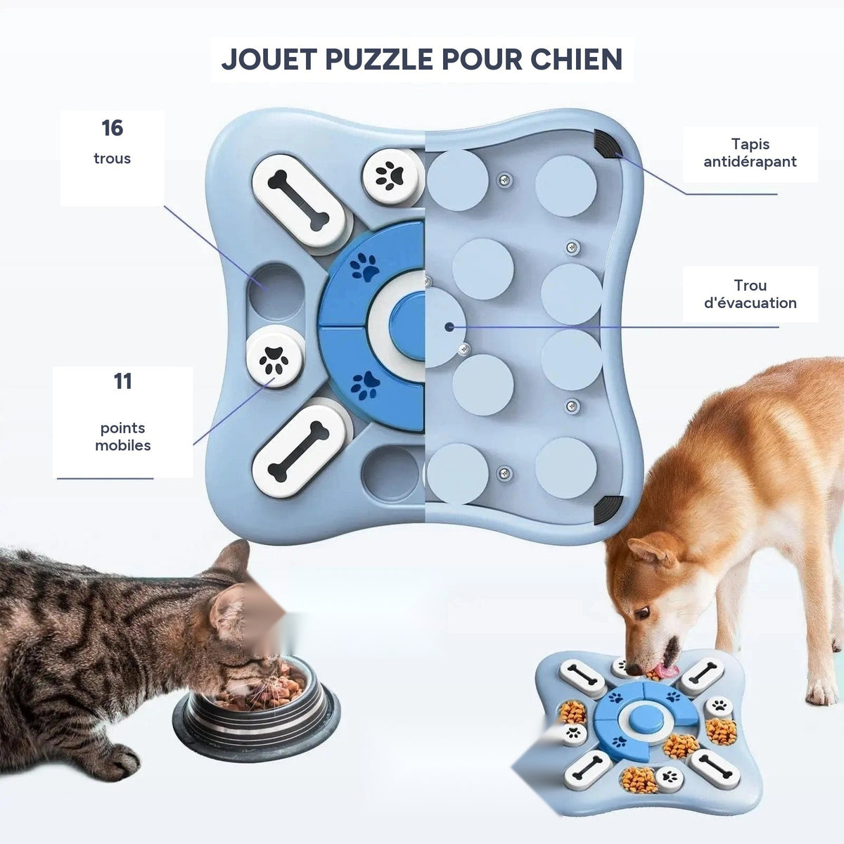 Jouet interactif pour chien & chat – Distributeur de nourriture & puzzle - One PETS-TOP – vue 2