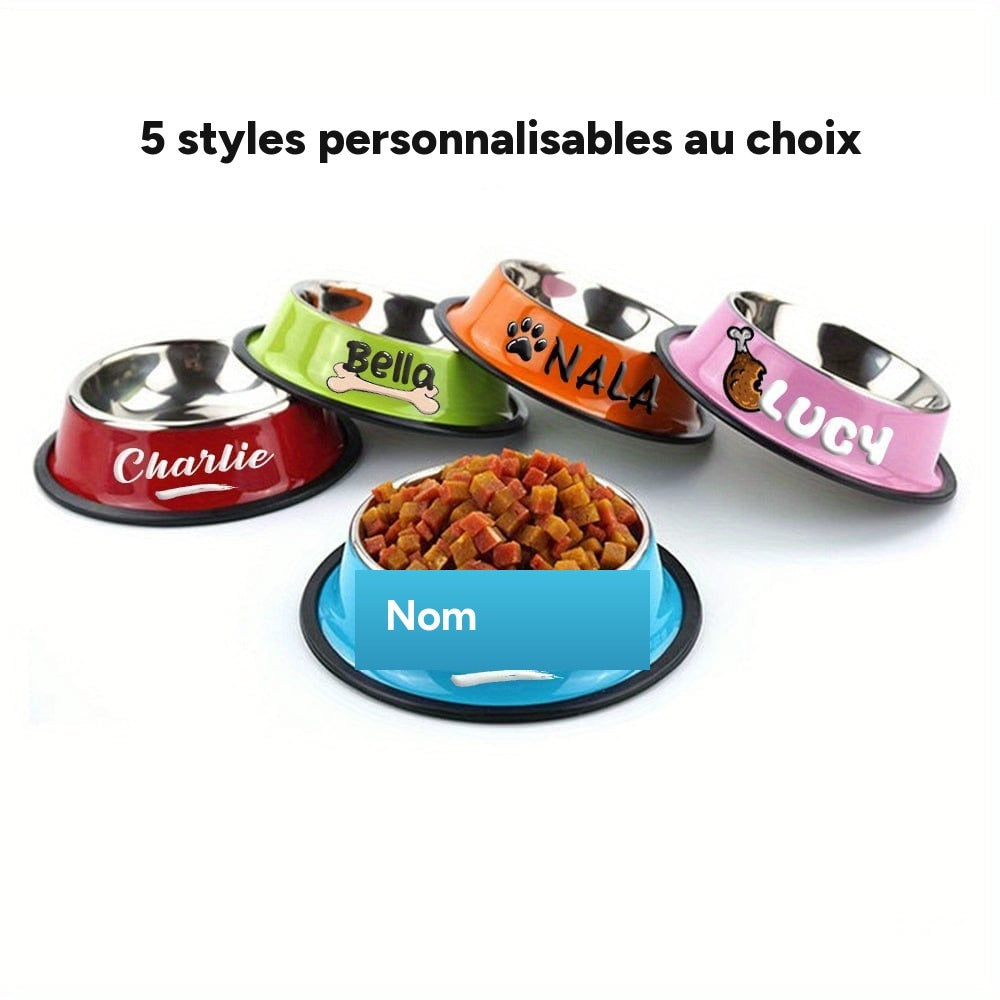 Gamelle personnalisée antidérapante pour chien et chat - acier inoxydable premium – vue 2