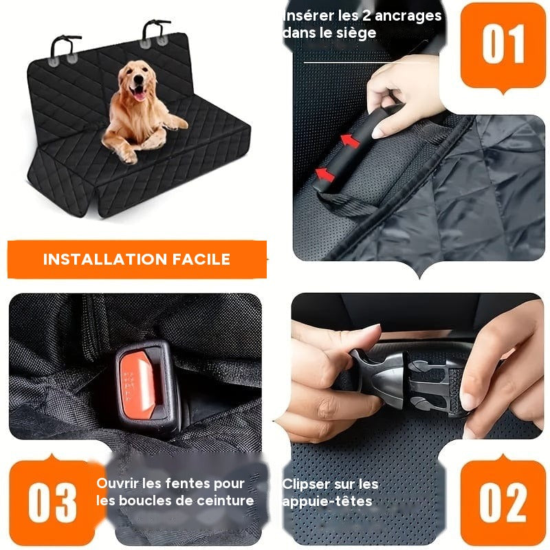 Housse de siège auto pour chien - protection siège arrière universelle