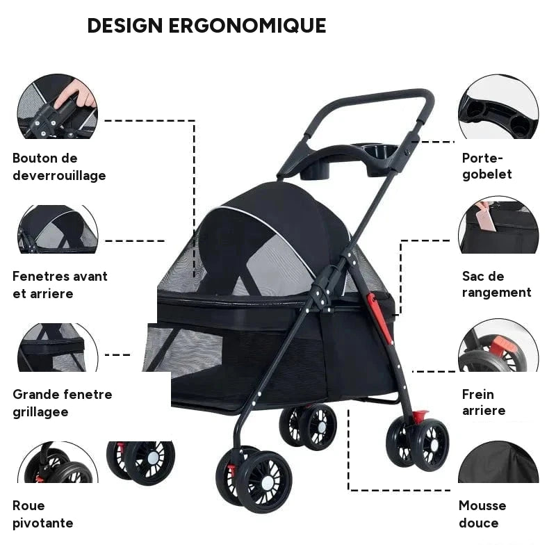 Poussette pliable légère pour animaux – vue 4