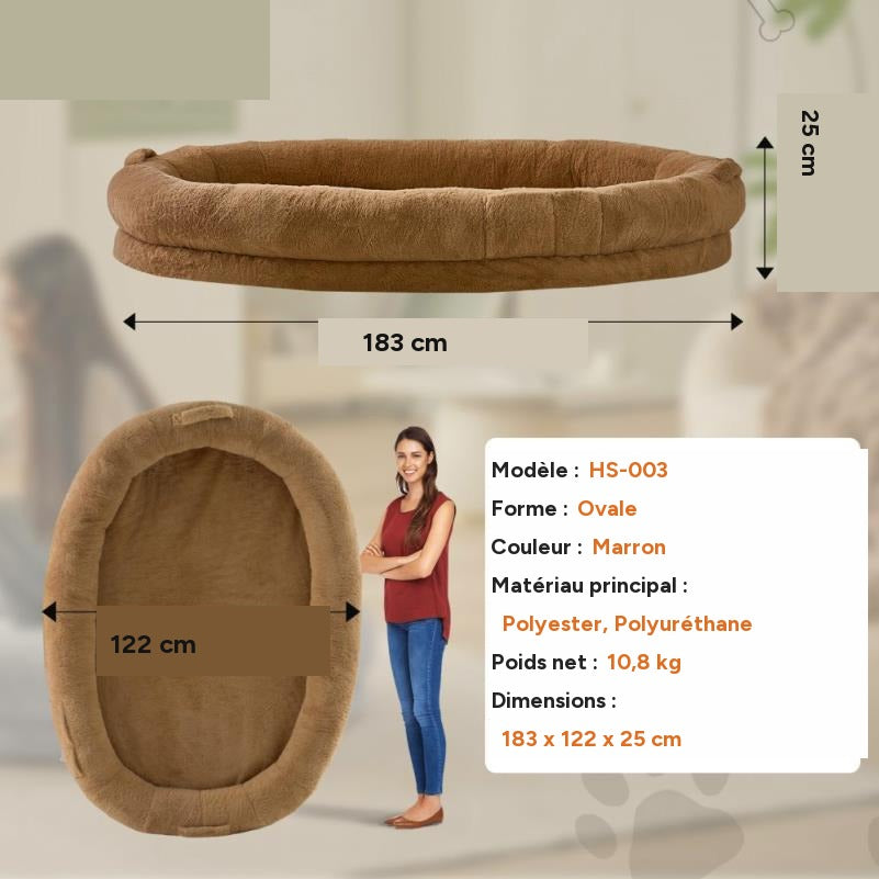 Lit pour chien XXL 183x122 cm ultra confort housse lavable