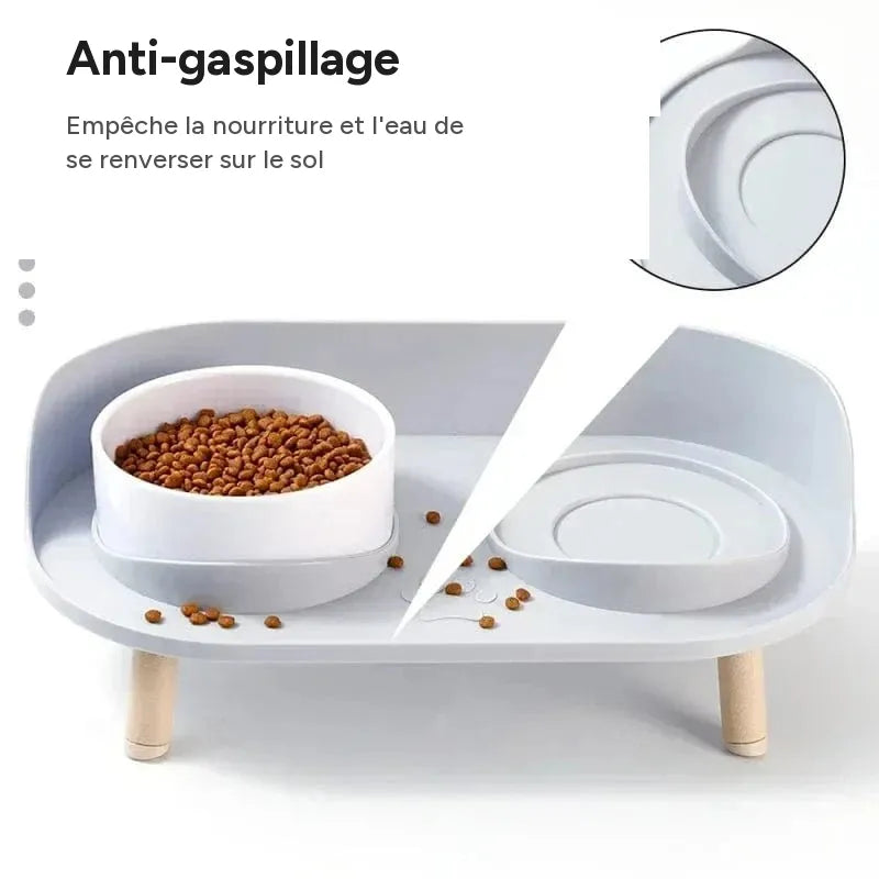 Mangeoires doubles reglables, bols sureleves pour chat, chiot, petit chien – vue 2