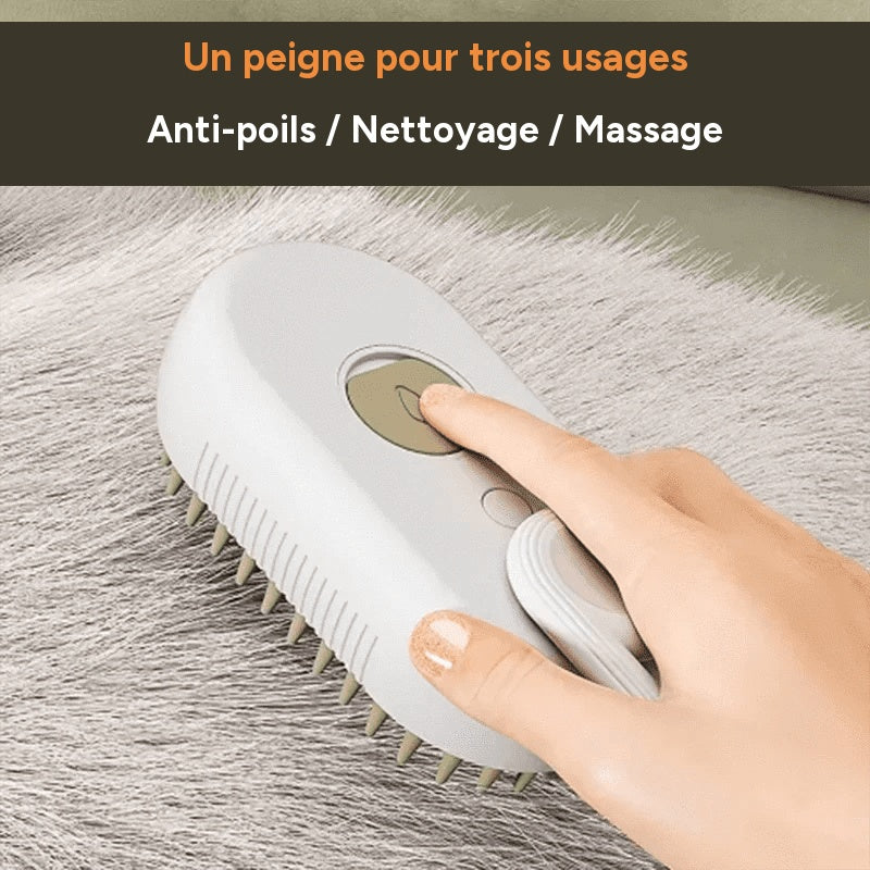 Brosse de massage a spray pour chien et chat – vue 4