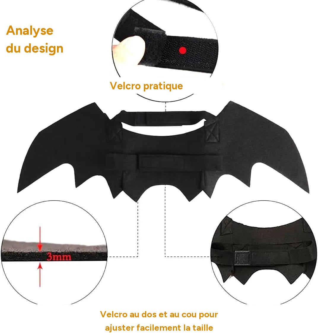 Ailes De Chauve-Souris Canines : Bell-O-Ween 🎃 - One PETS-TOP – vue 4