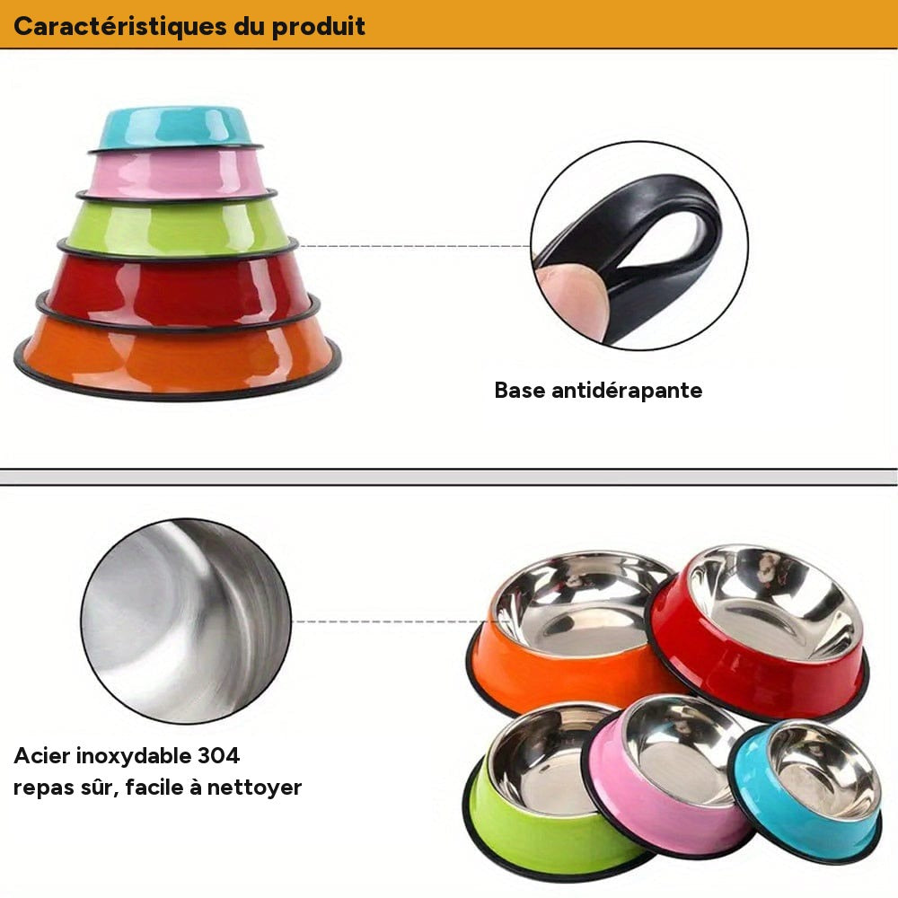 Gamelle personnalisée antidérapante pour chien et chat - acier inoxydable premium – vue 3