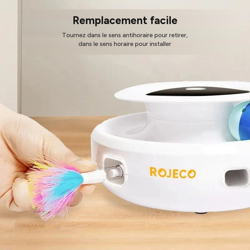 Jouet automatique Rojeco - balle interactive plume pour chat et chien – vue 4