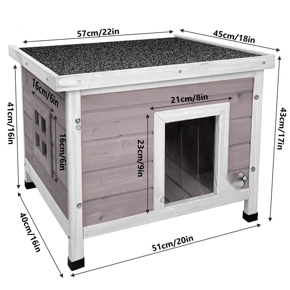 Maison en bois pour chat - niche interieure exterieure toit etanche – vue 4