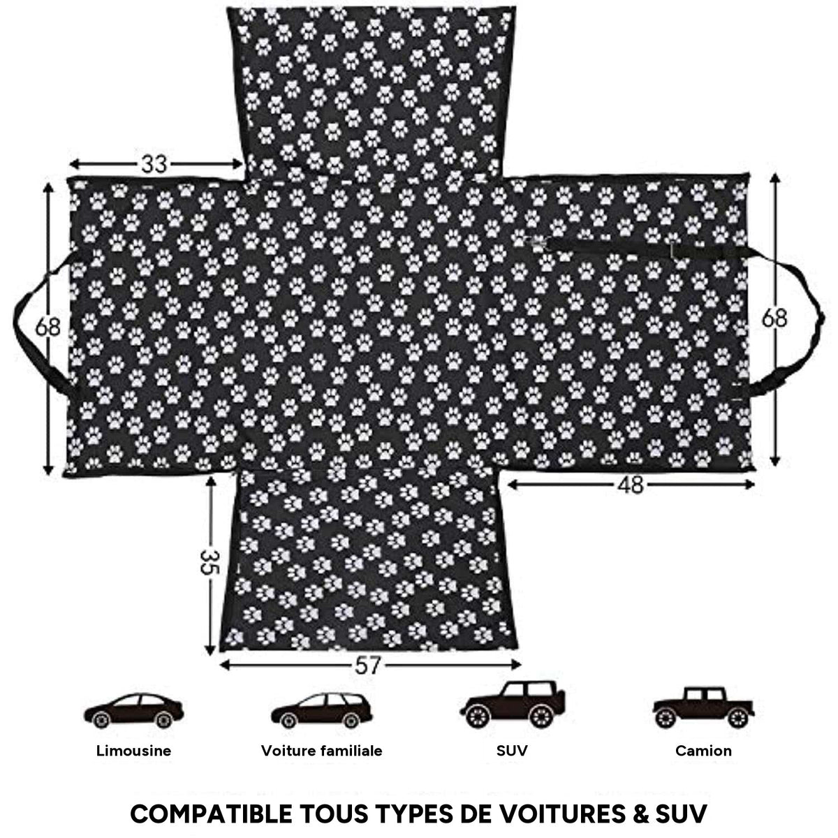 Housse de siège de voiture pour chien - caractéristiques