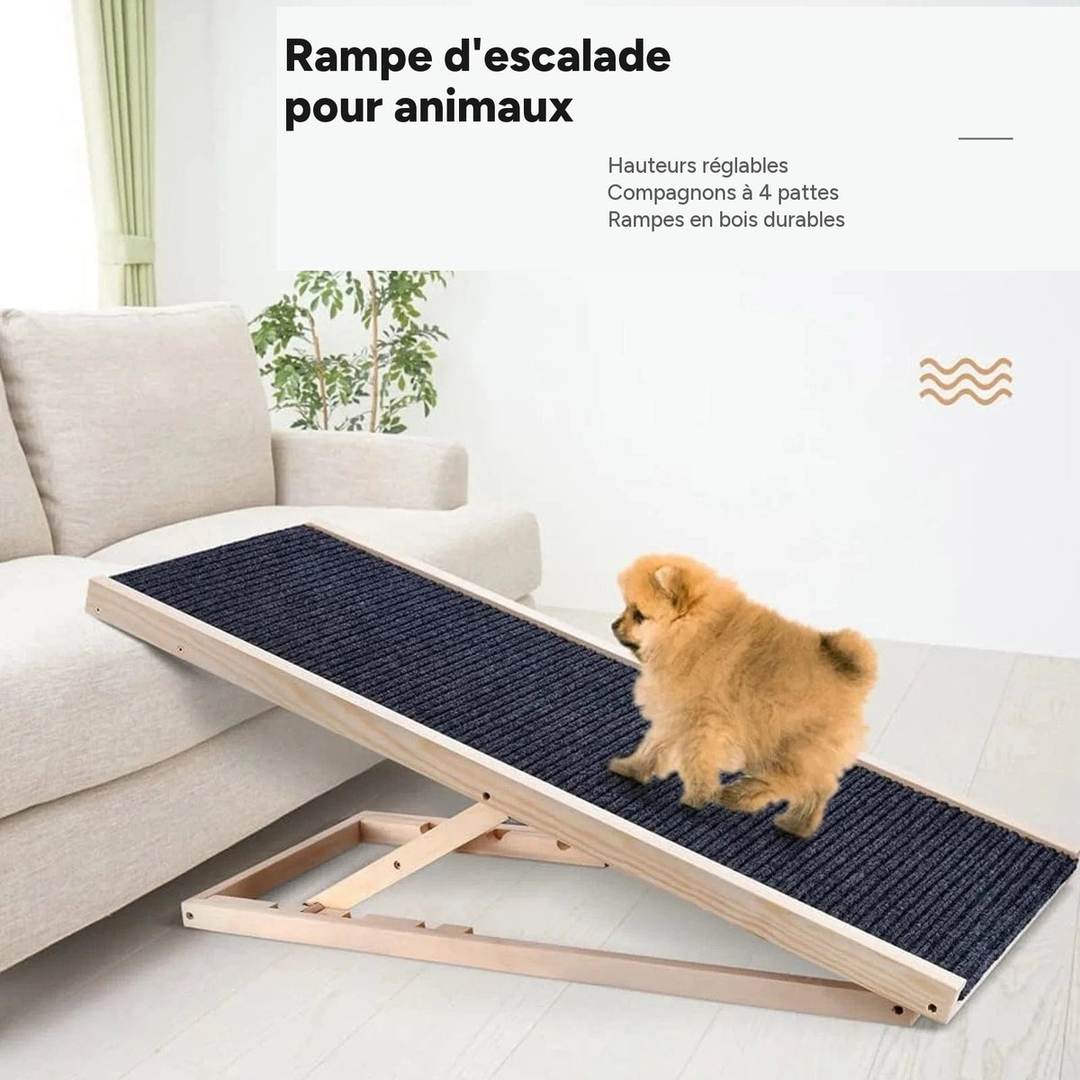 Rampe réglable en bois pour animaux – vue 4