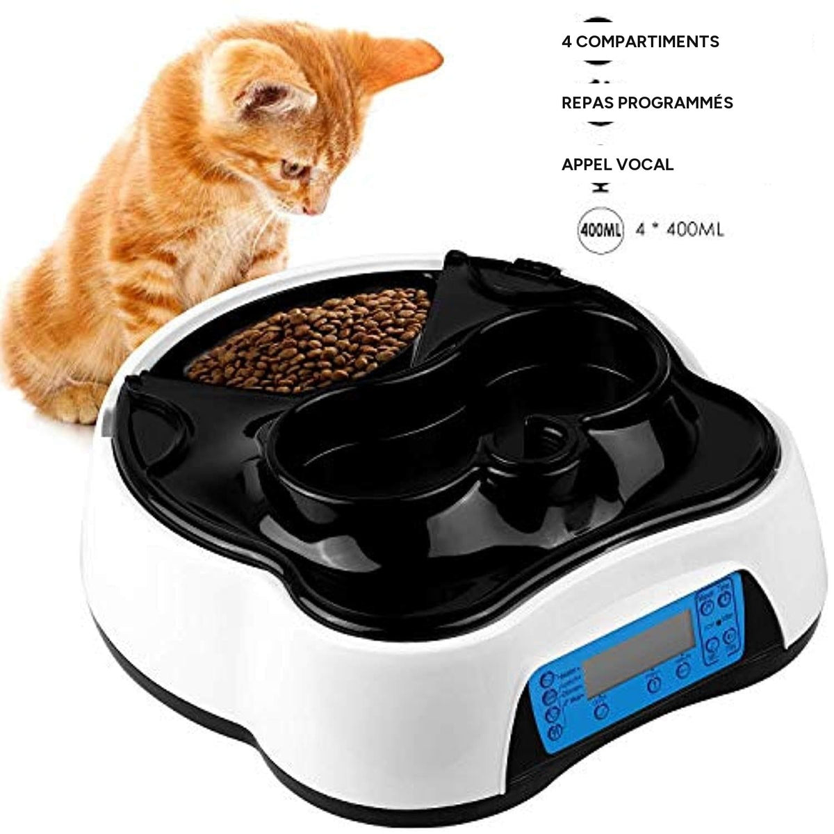 DuoDistrib distributeur 2-en-1 pour animaux, vocal & LCD - One PETS-TOP – vue 5