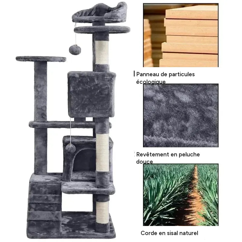 Grande maison pour chatons et chats – Tour condo avec griffoirs - One PETS-TOP – vue 5