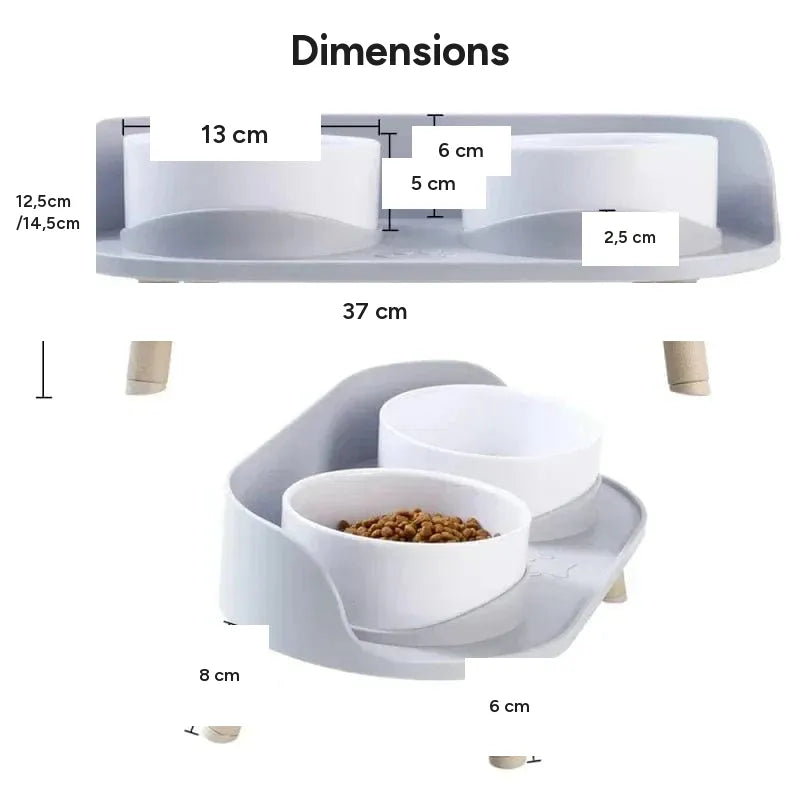 Mangeoires doubles reglables, bols sureleves pour chat, chiot, petit chien – vue 3