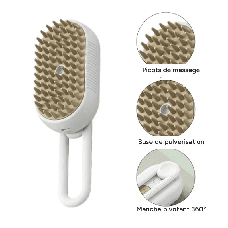 Brosse de massage a spray pour chien et chat – vue 5