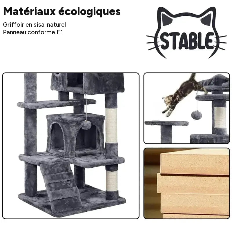 Grande maison pour chatons et chats – Tour condo avec griffoirs - One PETS-TOP – vue 6