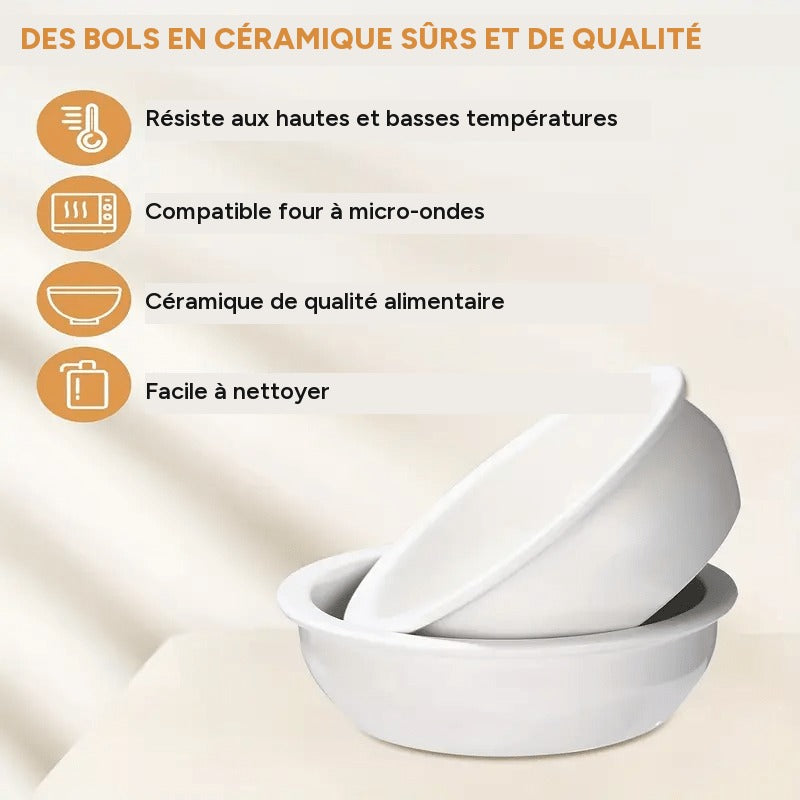 Bol surélevé incliné 15 pour chat et chien - support bambou, bol céramique – détail 4
