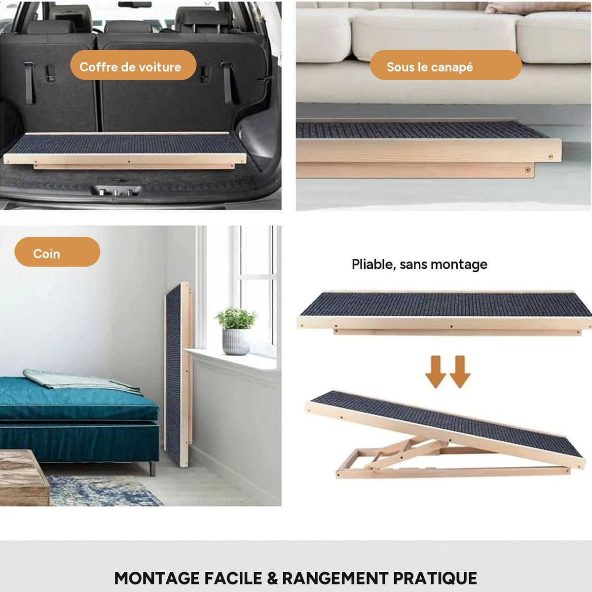 Rampe réglable en bois pour animaux – vue 6
