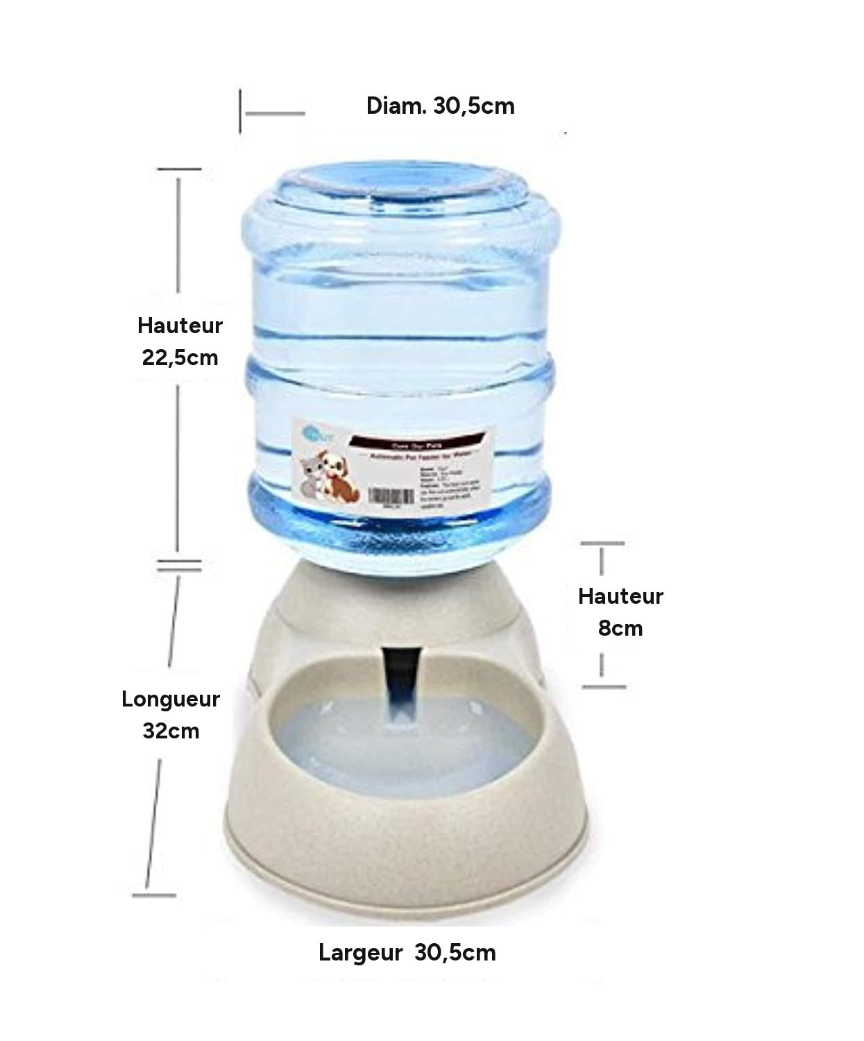 Distributeur nourriture et eau fontaine automatique 3.75L - One PETS-TOP – détail