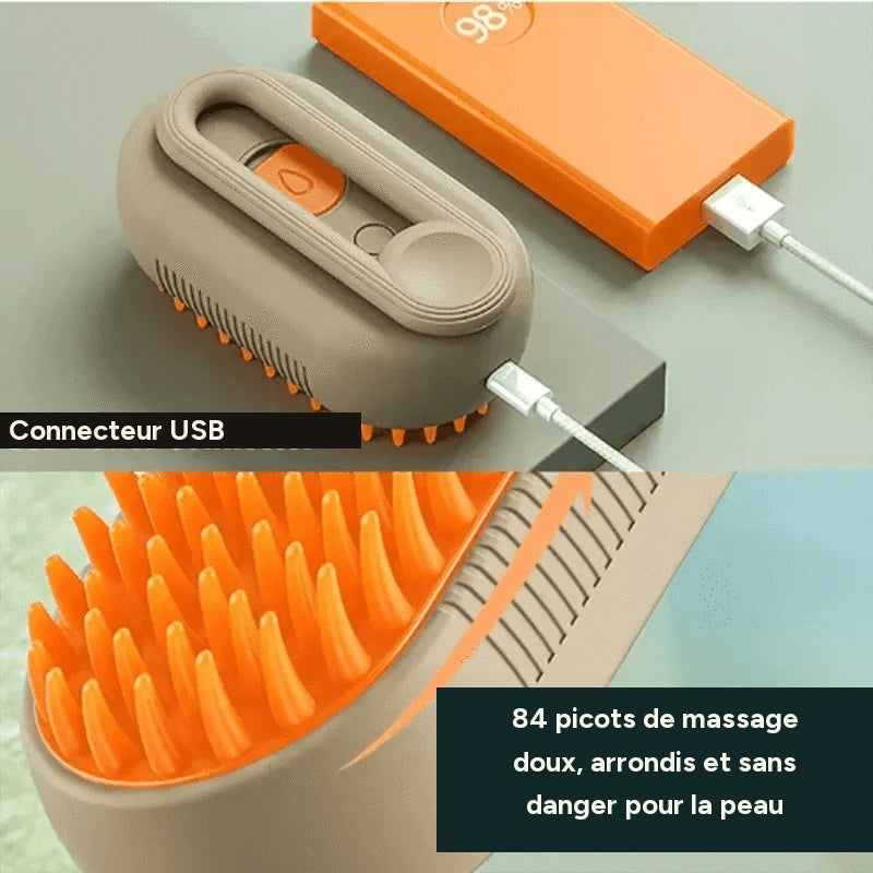 Brosse de massage a spray pour chien et chat – vue 6