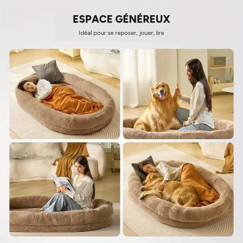 Lit pour chien XXL 183x122 cm ultra confort housse lavable – détail