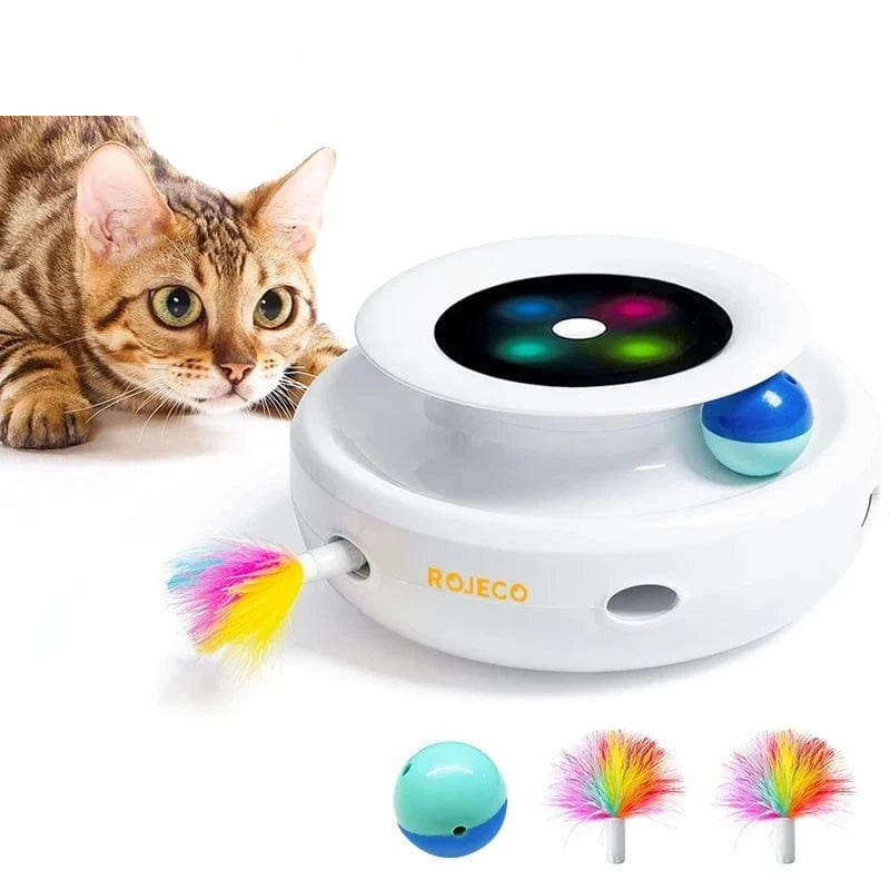 Jouet automatique Rojeco - balle interactive plume pour chat et chien – vue 7