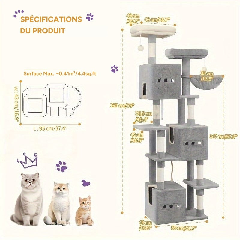 Arbre à chat XXL 193 cm Maine Coon - spécifications du produit