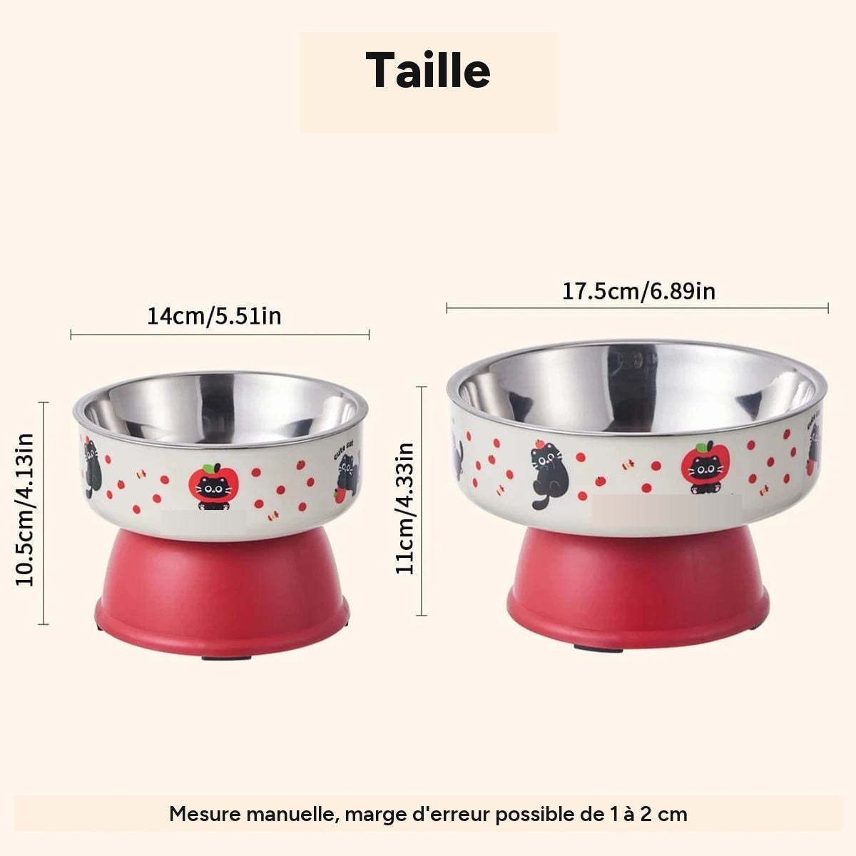 Bol surélevé en inox pour animaux - design coloré ergonomique anti-fatigue – vue 7