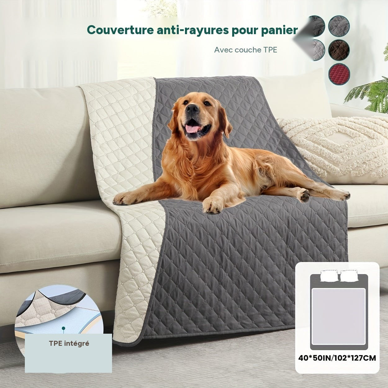 Couverture chien anti rayures