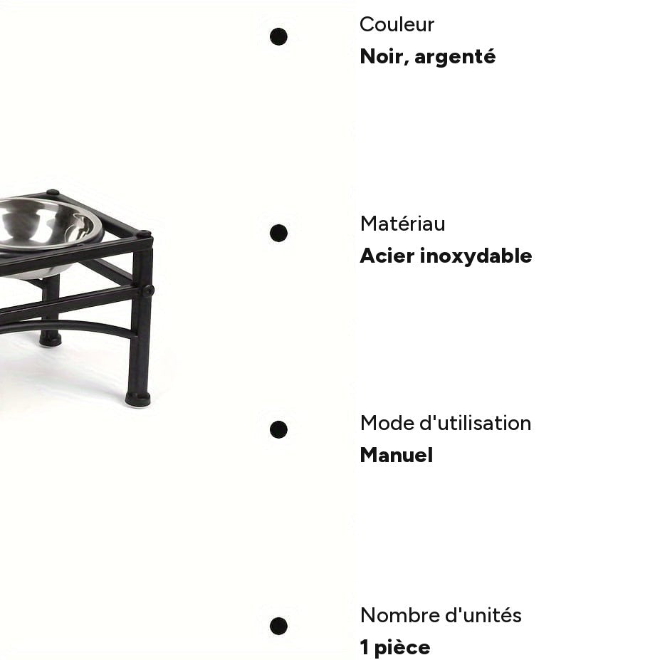 Station d’alimentation surélevée pour chien – Double gamelle inox & support métal - One PETS-TOP – vue 8