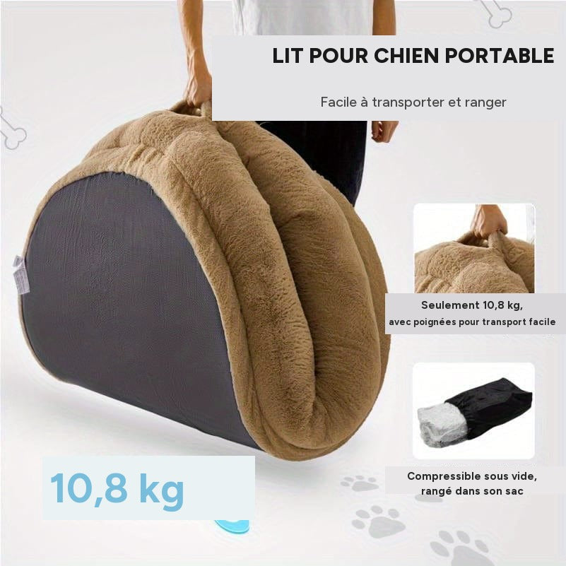 Lit pour chien XXL 183x122 cm ultra confort housse lavable – en situation