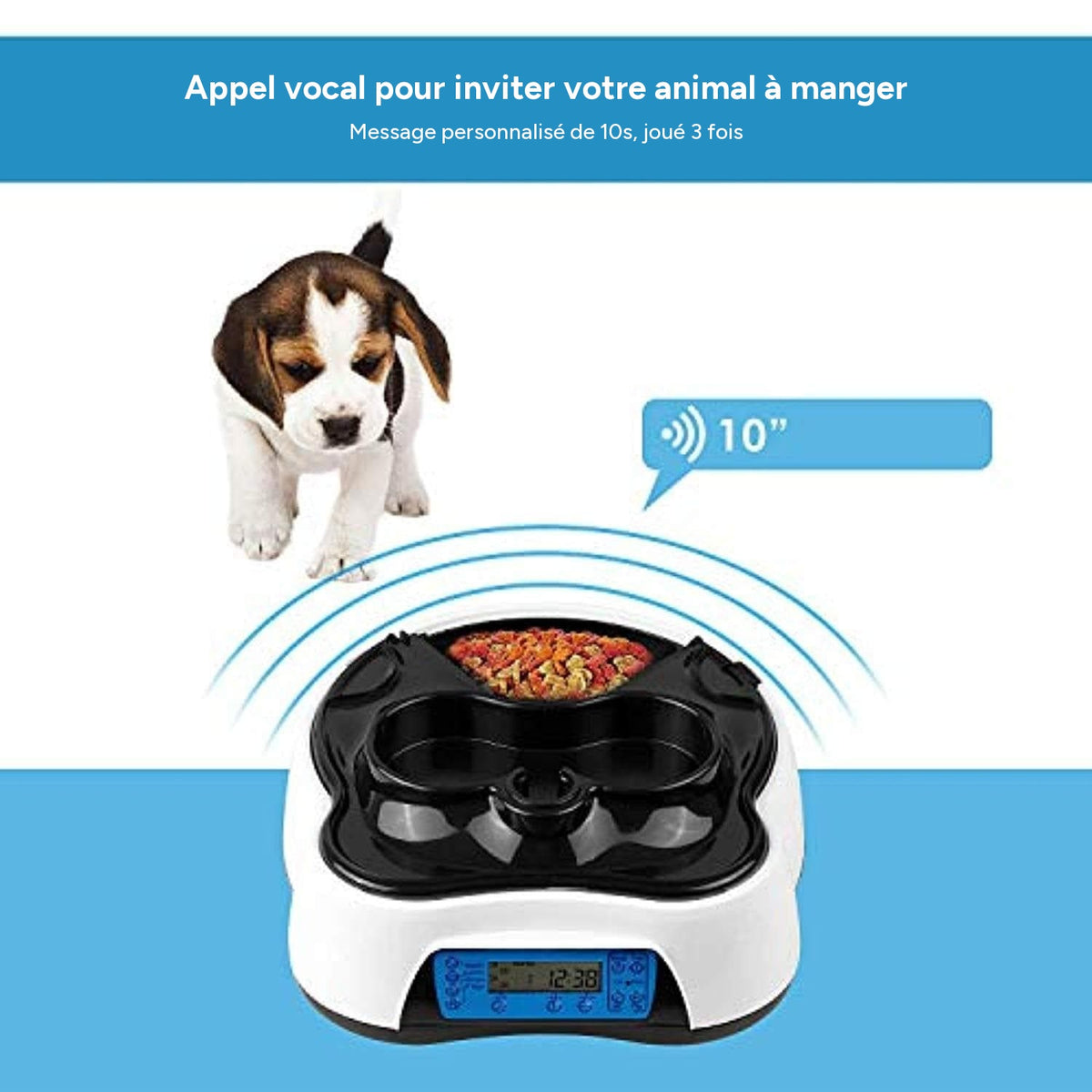 DuoDistrib distributeur 2-en-1 pour animaux, vocal & LCD - One PETS-TOP – détail