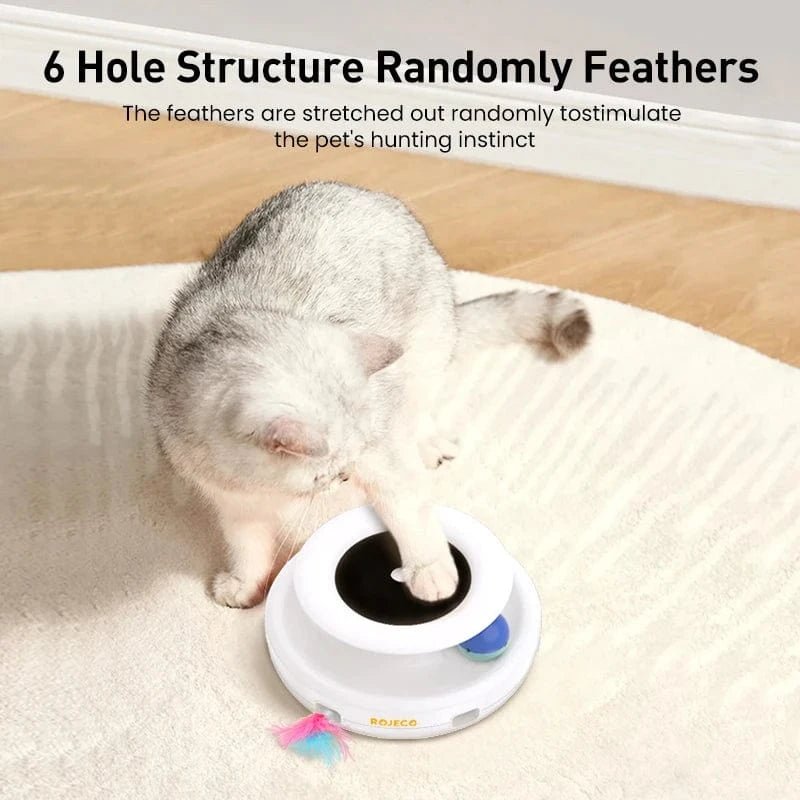 Jouet automatique 2 - en - 1 – Balle interactive & plume pour chat - One PETS - TOP