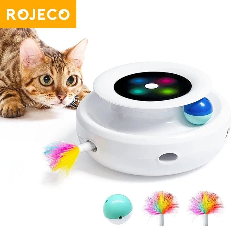 Jouet automatique 2 - en - 1 – Balle interactive & plume pour chat - One PETS - TOP