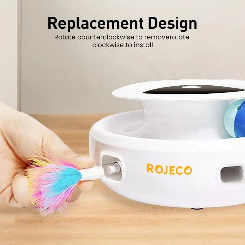Jouet automatique 2 - en - 1 – Balle interactive & plume pour chat - One PETS - TOP