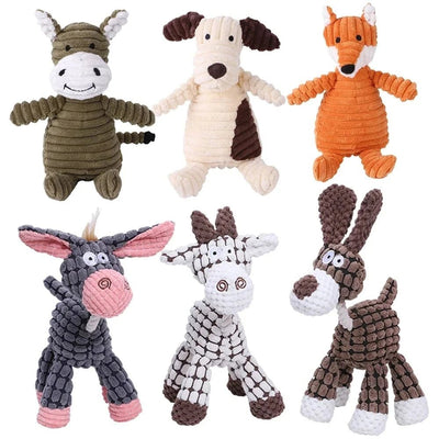 Jouet en peluche velours côtelé pour chien – Résistant & grinçant - One PETS - TOP
