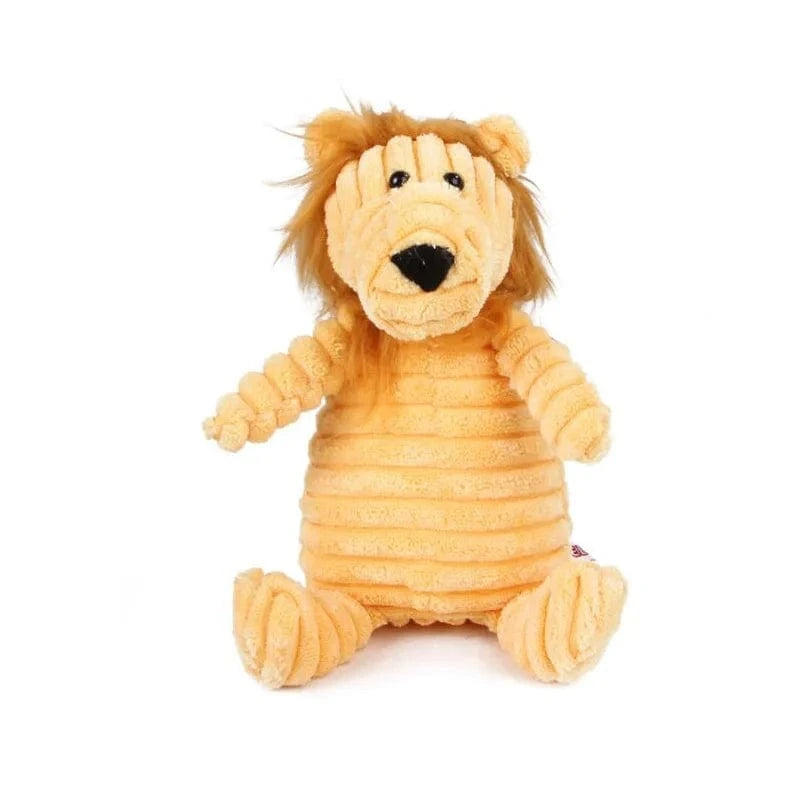 Jouet en peluche velours côtelé pour chien – Résistant & grinçant Lion One PETS-TOP
