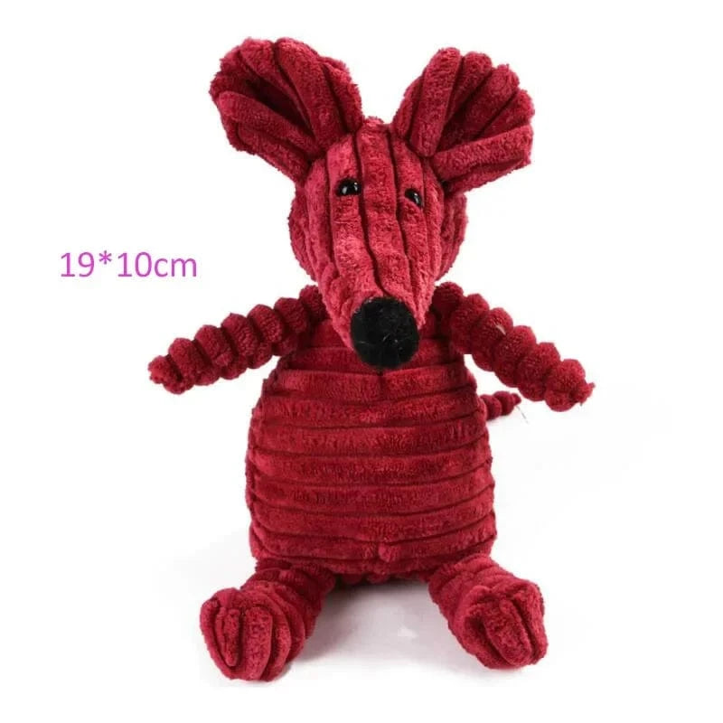 Jouet en peluche velours côtelé pour chien – Résistant & grinçant Souris One PETS-TOP