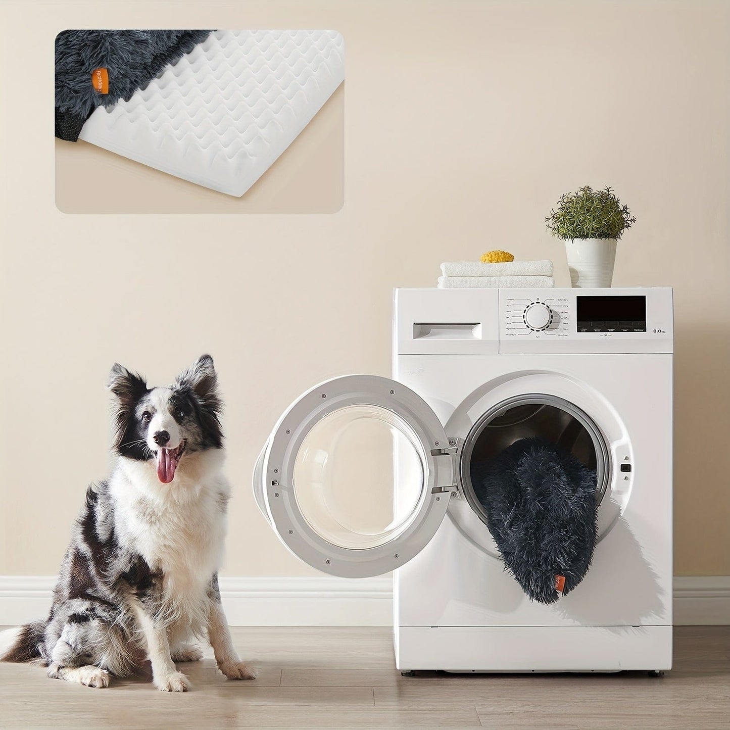 Lit orthopédique XL pour chien – Canapé douillet, housse lavable Gris Foncé One PETS-TOP