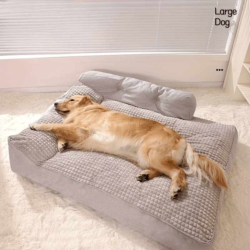 Lit orthopédique XL pour chien – Sofa luxe, housse lavable & confort ultime Gris / M: 52*38*21cm One PETS-TOP
