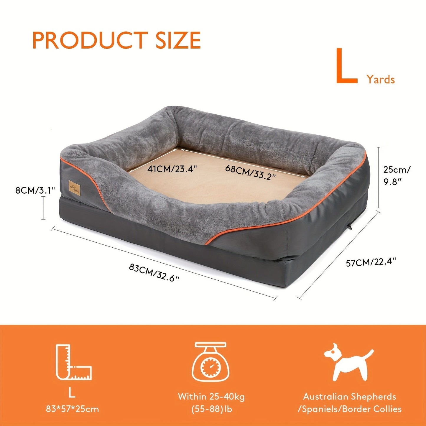 Lit orthopédique XXL pour chien – Sofa moelleux avec housse lavable L One PETS-TOP