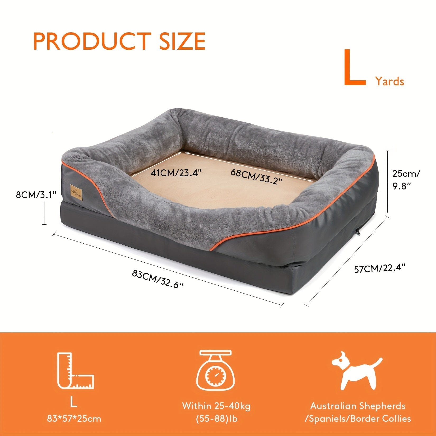 Lit orthopédique XXL pour chien – Sofa moelleux avec housse lavable L One PETS-TOP