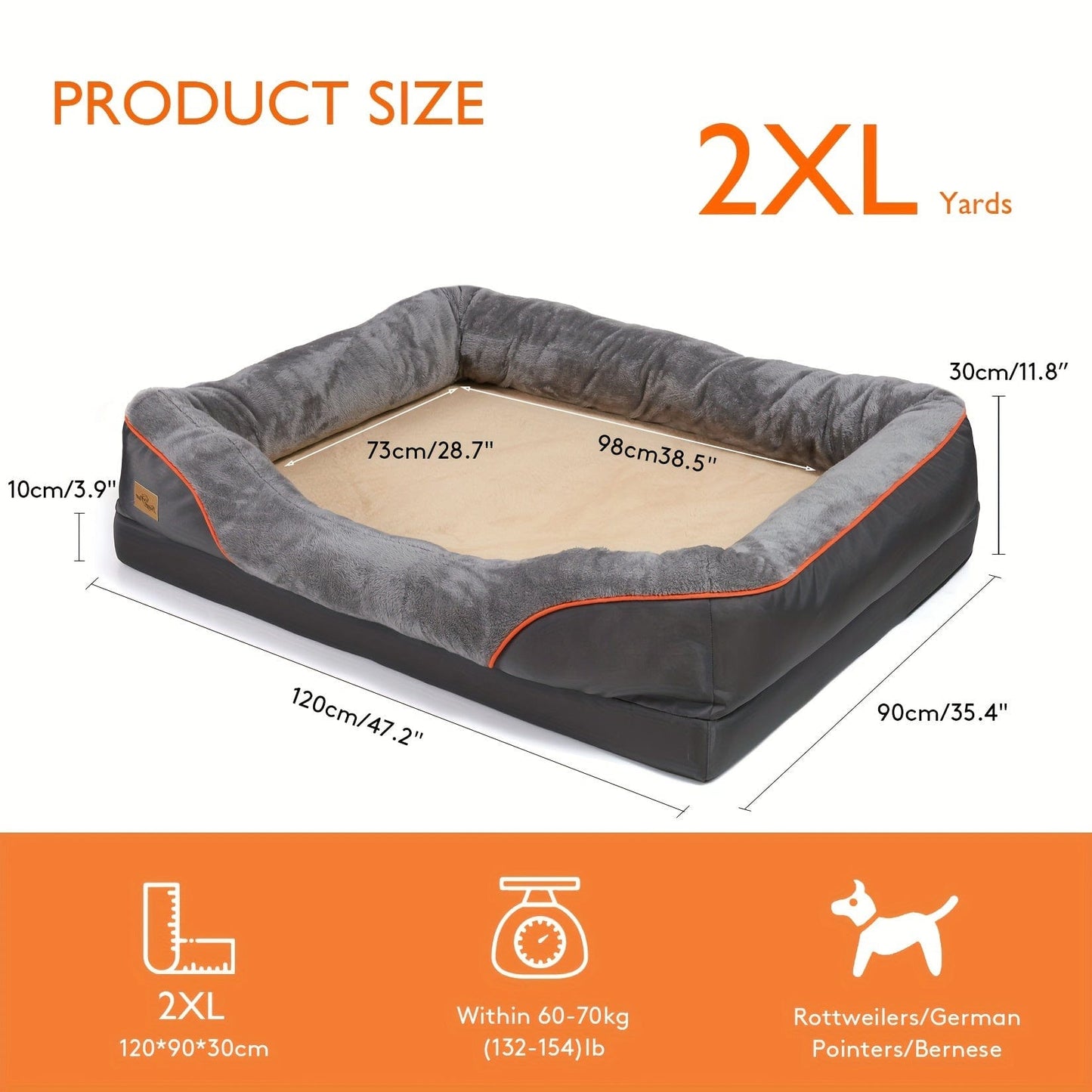 Lit orthopédique XXL pour chien – Sofa moelleux avec housse lavable XXL One PETS-TOP
